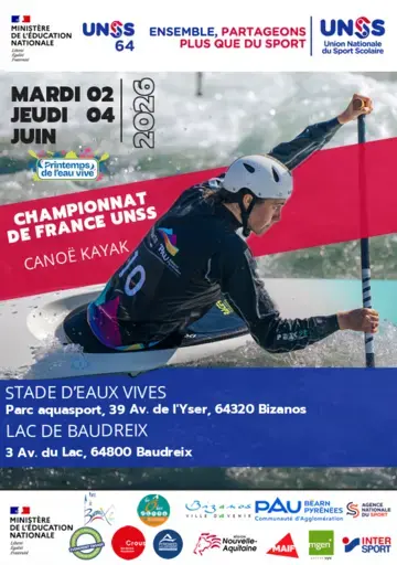 Image de l'affiche des championnats de france UNSS avec un athlète en photo