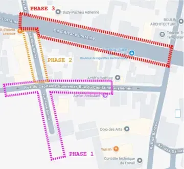 plan rues Guynemer Dorme et boulevard d'Alsace-Lorraine