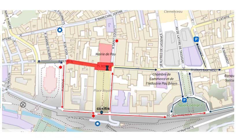 Travaux : carte du boulevard des Pyrénées