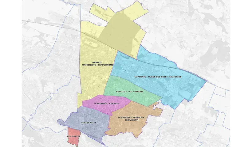 Périmètre des quartiers palois avril 2026 
